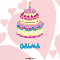 إسم Salma مكتوب على صور تورتة عيد ميلاد